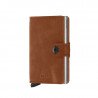 MINIWALLET VINTAGE SECRID - COGNAC & SILVER