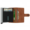 MINIWALLET VINTAGE SECRID - COGNAC & SILVER
