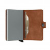 MINIWALLET VINTAGE SECRID - COGNAC & SILVER