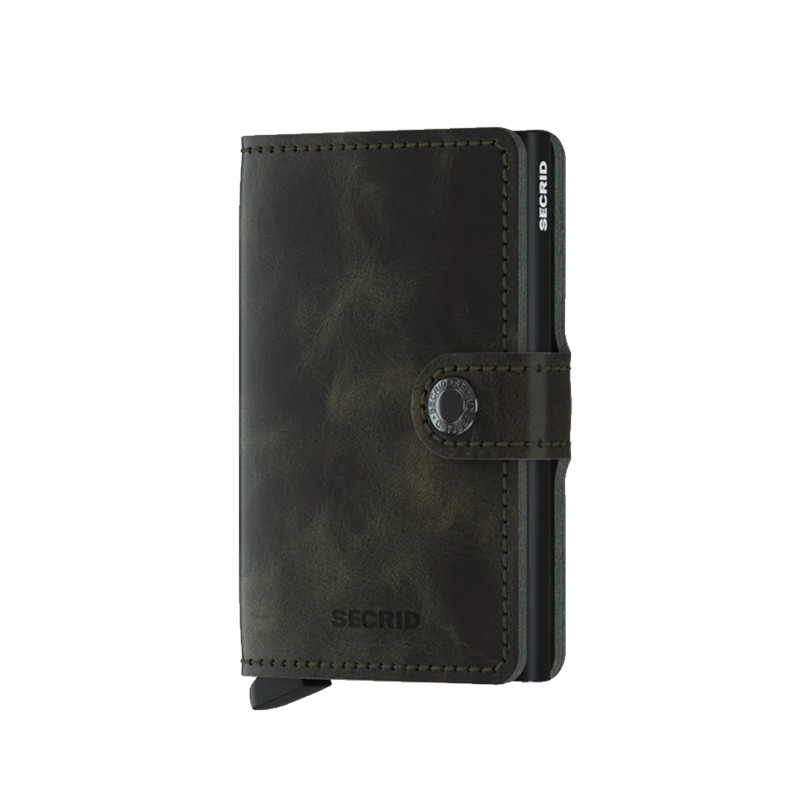 MINIWALLET VINTAGE SECRID - OLIVE & BLACK