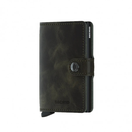MINIWALLET VINTAGE SECRID - OLIVE & BLACK
