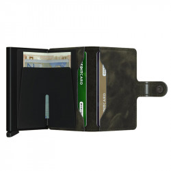 MINIWALLET VINTAGE SECRID - OLIVE & BLACK