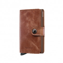 MINIWALLET VINTAGE SECRID - COGNAC & BROWN
