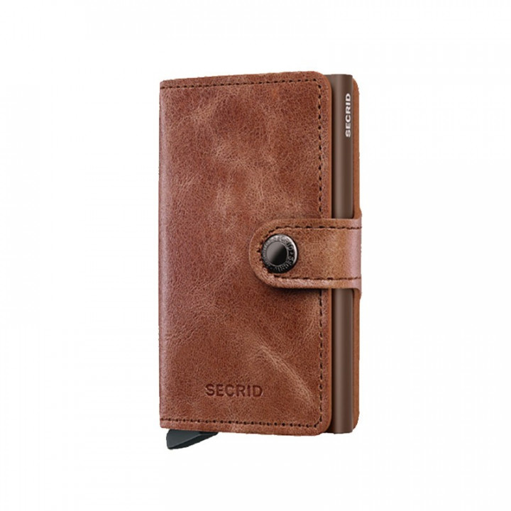MINIWALLET VINTAGE SECRID - COGNAC & BROWN