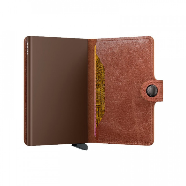 MINIWALLET VINTAGE SECRID - COGNAC & BROWN