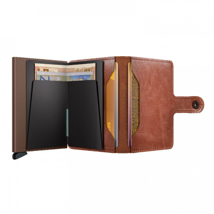 MINIWALLET VINTAGE SECRID - COGNAC & BROWN