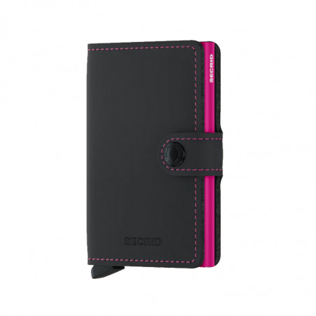 MINIWALLET MATTE SECRID - BLACK & FUCSHIA
