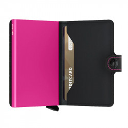 MINIWALLET MATTE SECRID - BLACK & FUCSHIA