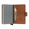 MINIWALLET VINTAGE SECRID - COGNAC & SILVER