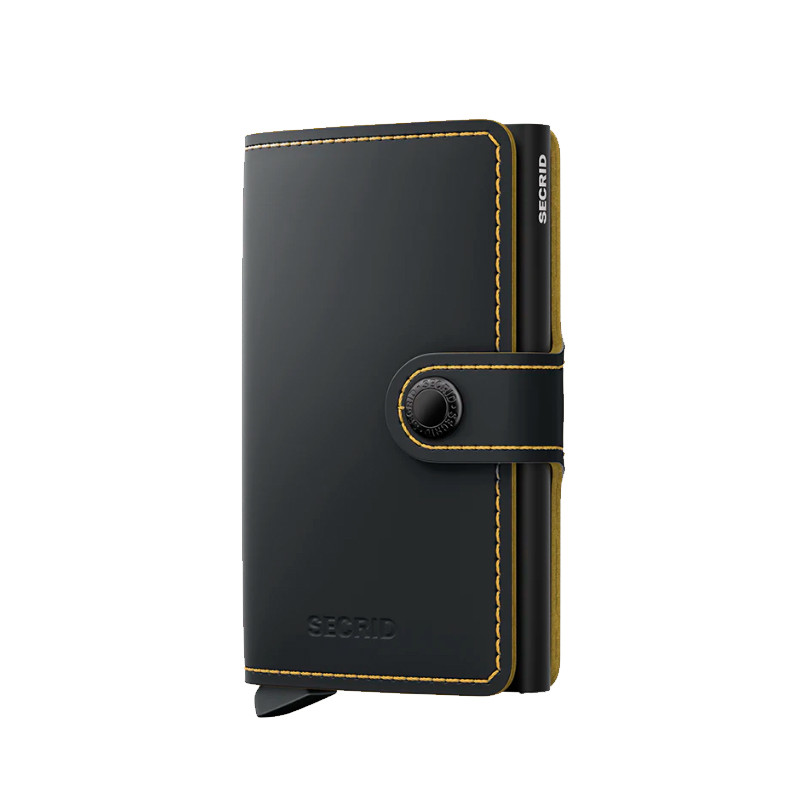 MINIWALLET MATTE SECRID - BLACK & OCHRE