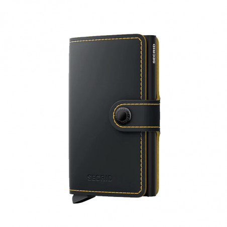 MINIWALLET MATTE SECRID - BLACK & OCHRE