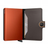 MINIWALLET MATTE SECRID - TRUFFLE & ORANGE