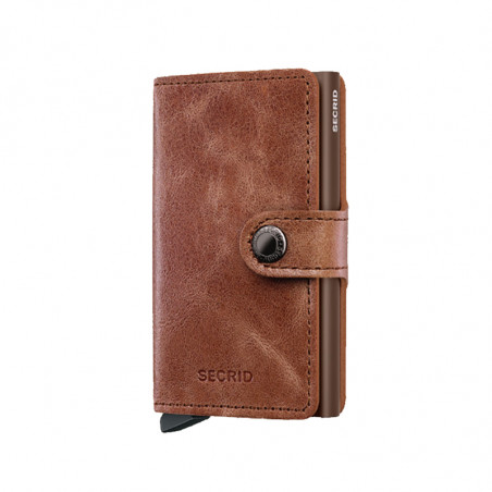 MINIWALLET VINTAGE SECRID - COGNAC & BROWN