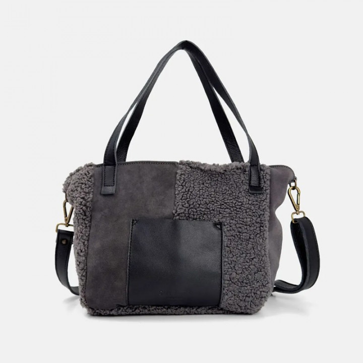 BOLSO DE MANO / BANDOLERA PATCHWORK CUIROTS AW5160 - GRIS
