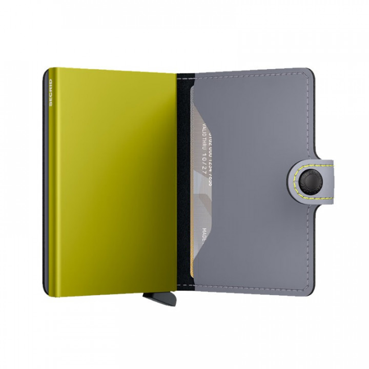 MINIWALLET MATTE SECRID - GREY & LIME