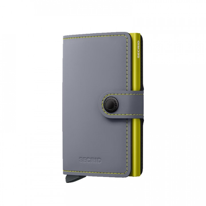 MINIWALLET MATTE SECRID - GREY & LIME