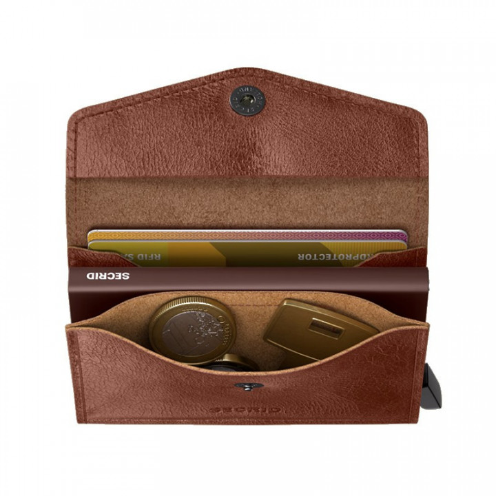 ENVELOPE WALLET VINTAGE SECRID - COGNAC