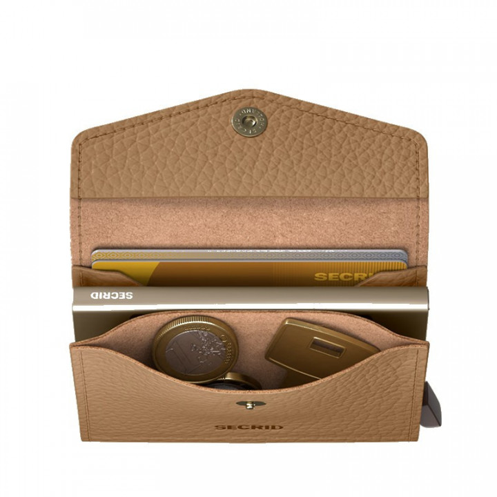 ENVELOPE WALLET PEBBLE SECRID - CAPUCCINO