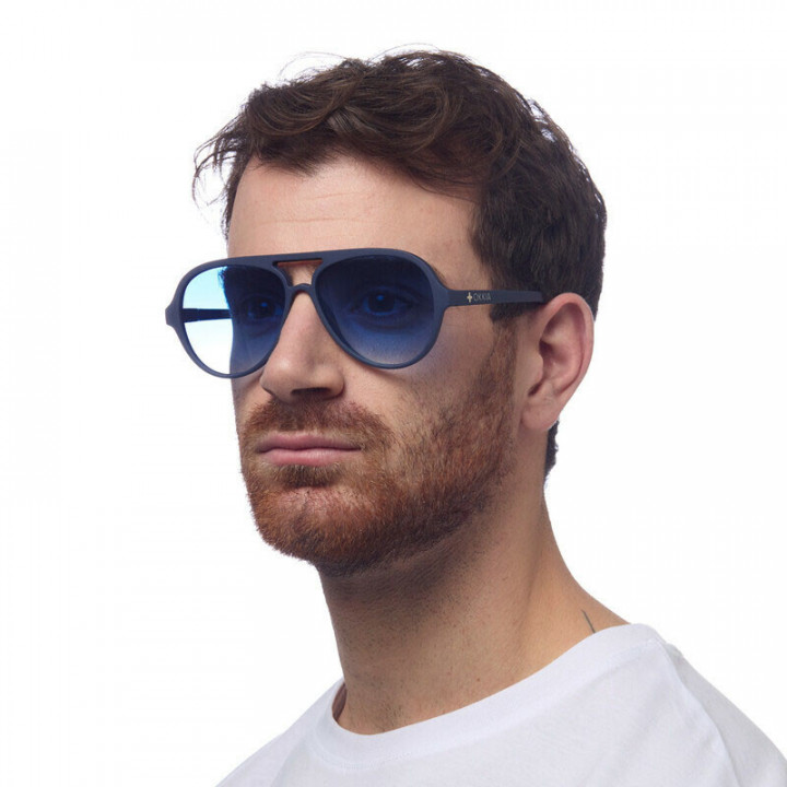 GAFAS ALESSIO OKKIA - MIDNIGHT (LENTES AZULES)