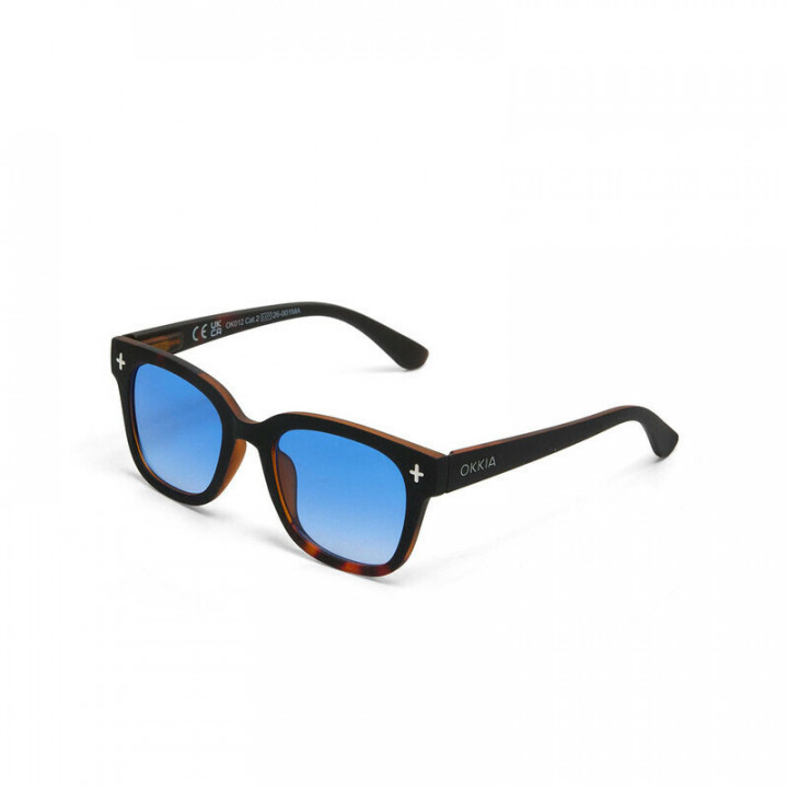 GAFAS GIOVANNI OKKIA - HAVANA BLACK (LENTES AZULES)