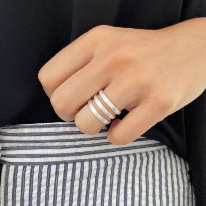 ANILLO TRIPLE ROCK & SOUL SUSI CALA - PLATA