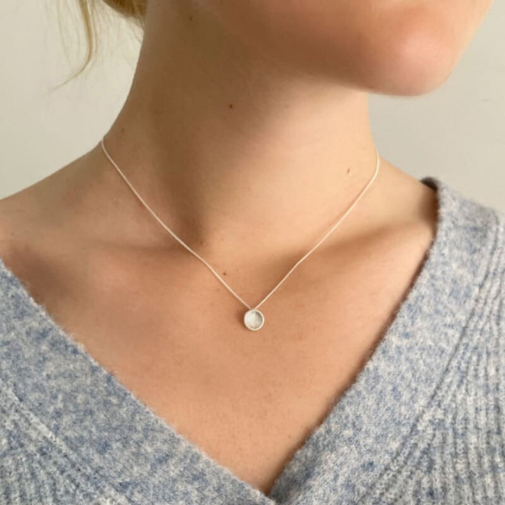 COLGANTE CÍRCULO S LINE MOON SUSI CALA - PLATA