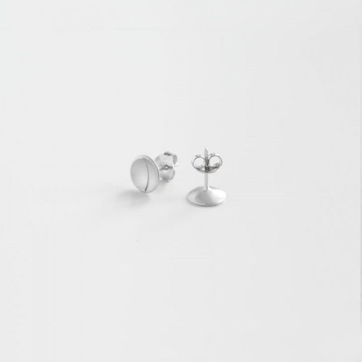 PENDIENTES CIRCLE LINE S MOON SUSI CALA - PLATA