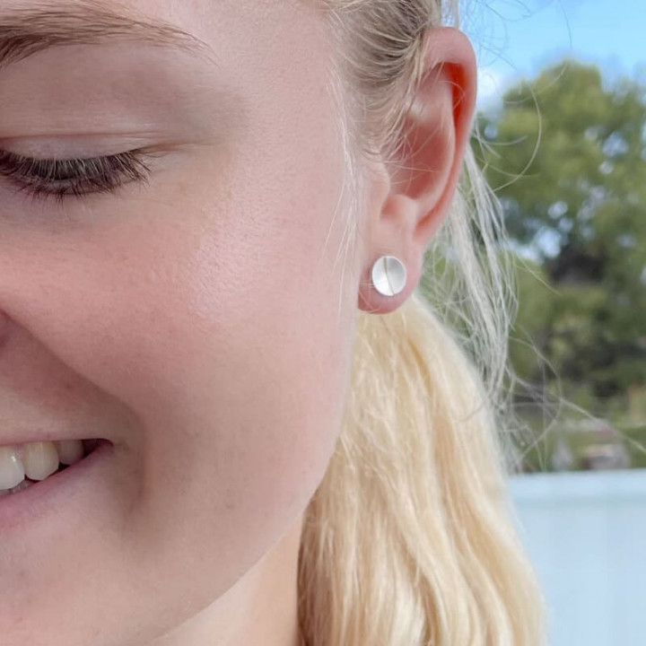 PENDIENTES CIRCLE LINE S MOON SUSI CALA - PLATA