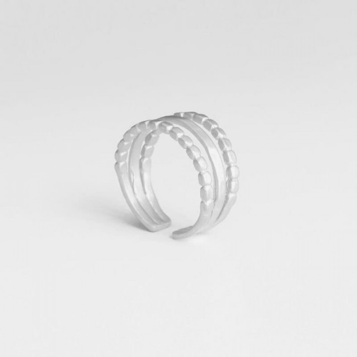 ANILLO TRIPLE CAMU SUSI CALA - PLATA