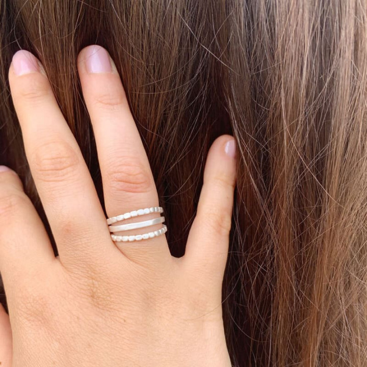 ANILLO TRIPLE CAMU SUSI CALA - PLATA