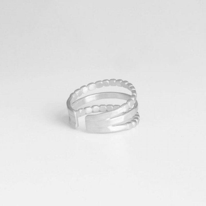ANILLO TRIPLE CAMU SUSI CALA - PLATA